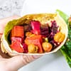 curried chickpea root veggie wrap