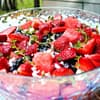 Watermelon berry lemon thyme vinaigrette salad