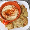 quinoa flaxseed crackers with hummus