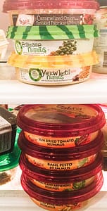 Seven different types of hummus I have in my fridge