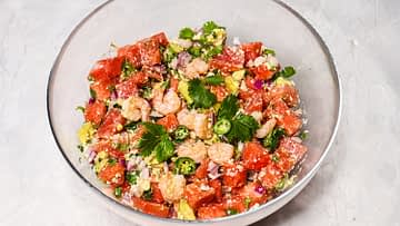 watermelon shrimp salad