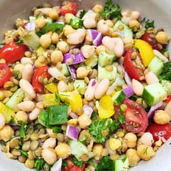 Mediterranean High Protein Bean Salad