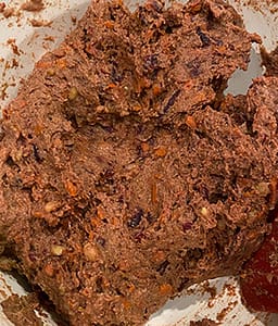 Dough mixture for Beet Date Carrot Cake – Vegan & Gluten-Free Recipe