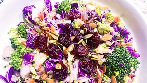 pear broccoli salad with tart cherries