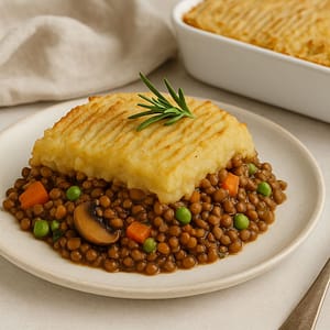 vegan shepherd's pie with lentils