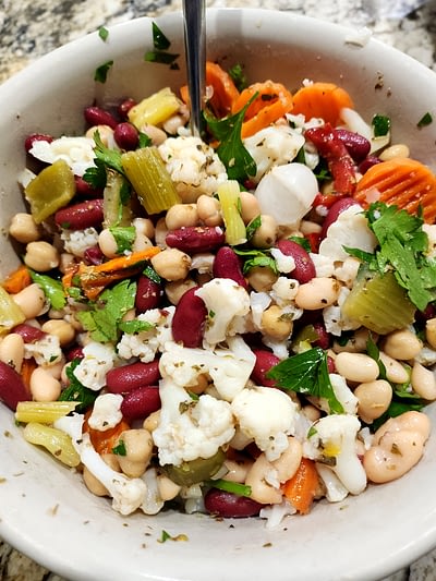 italian dense bean salad prepared