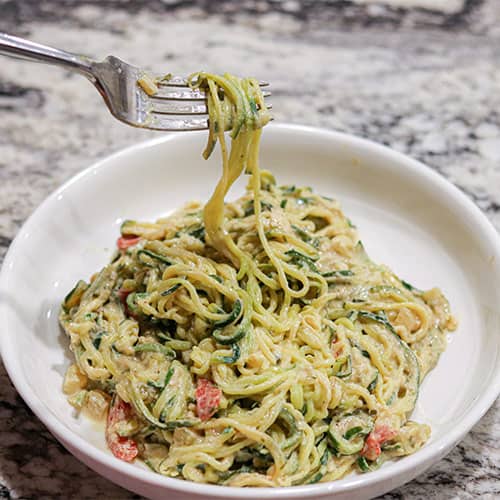 Lemon Tahini Zucchini Linguine