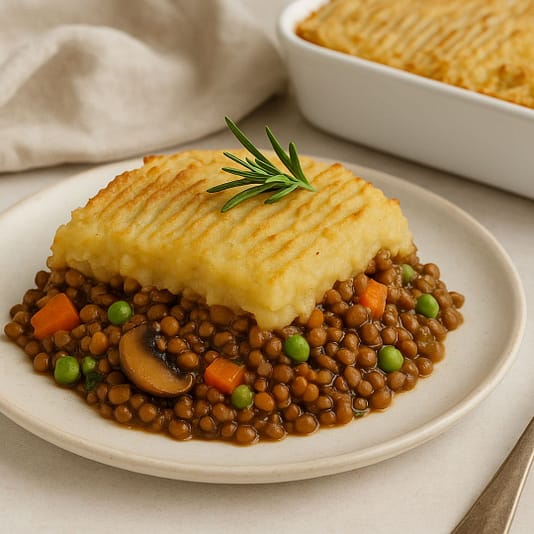vegan shepherd's pie with lentils