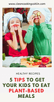 2 children cooking plant based meals
