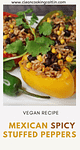 three colored stuffed peppers