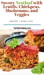 meatless meatloaf on the white plate