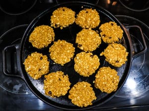 pressed down pumpkin oatmeal cookies