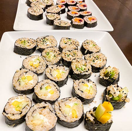 healthy sushi with brown rice