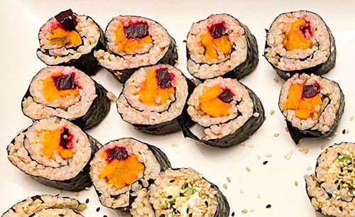 healthy sushi with brown rice