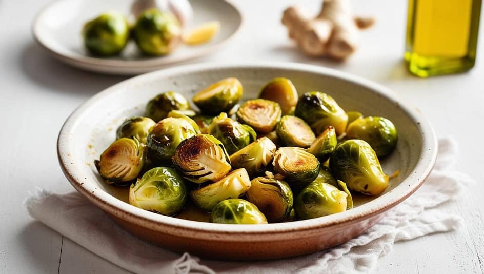 Garlic Ginger Roasted Brussel Sprouts