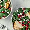 pear and gorgonzola salad with spinach and pomegranate vinaigrette