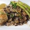 Balsamic Asparagus and Mushrooms with Lemon Thyme reduction