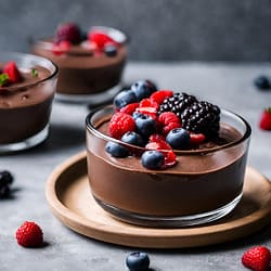 vegan mousse with red berries