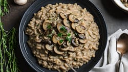 creamy vegan risotto with mushrooms