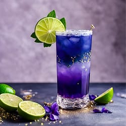 galactic glow: healthy mocktail with butterfly pea flower tea