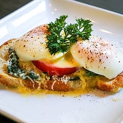light spinach florentine benedict on sourdough