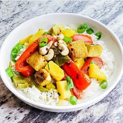 Vegan Pineapple Tofu Curry -Sweet & Spicy recipe