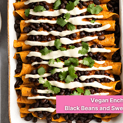 vegan enchiladas with black beans and sweet potato
