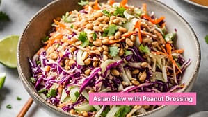Asian Slaw with Sweet and Spicy Peanut Dressing 🥜