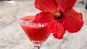 Hibiscus Margarita Mocktail (no-alcohol and refined sugar-free)