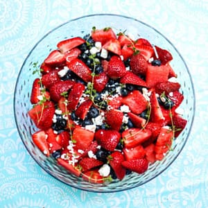 Father's Day BBQ Ideas: Watermelon berry lemon thyme vinaigrette salad