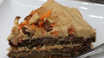 A piece Beet Date Carrot Cake – Vegan & Gluten-Free