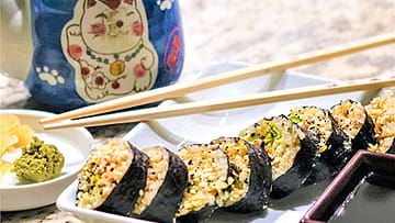 healthy sushi with brown rice
