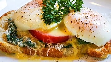 light spinach florentine benedict on sourdough