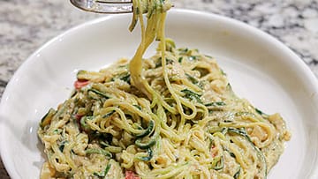 Lemon Tahini Zucchini Linguine