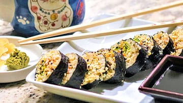 healthy sushi with brown rice