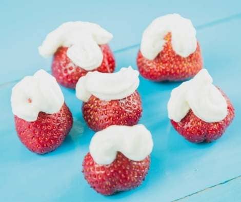 strawberries with whipped cream on the top