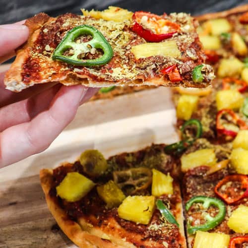 Pineapple Pepper Plant-based Pizza Recipe - Clean Cooking with Caitlin