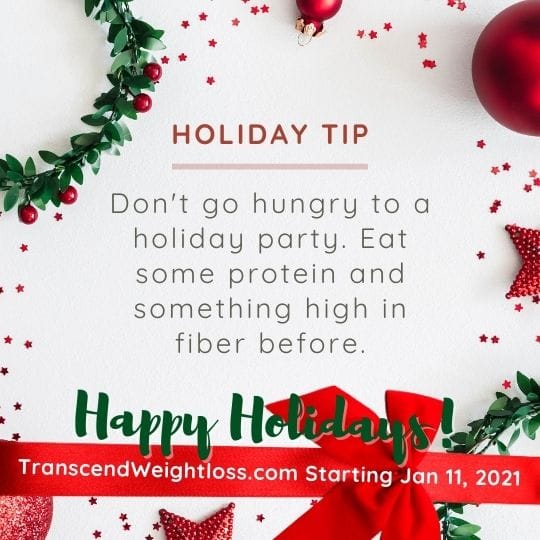 Don't go to a party hungry, eat some protein and fiber before