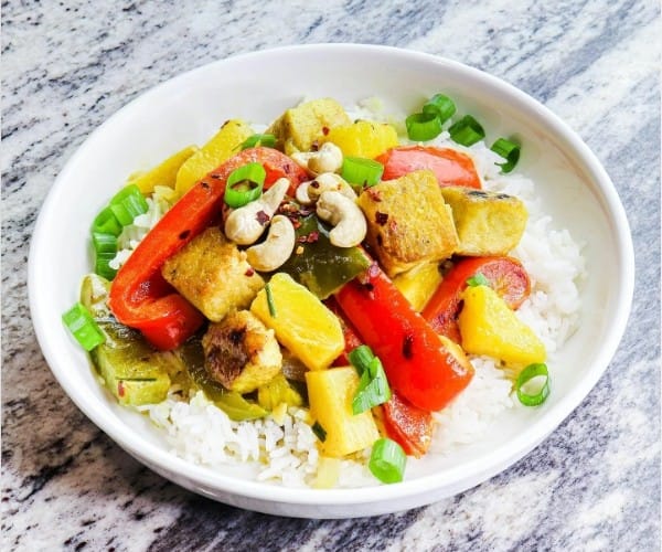 Vegan Pineapple Tofu Curry -Sweet & Spicy recipe