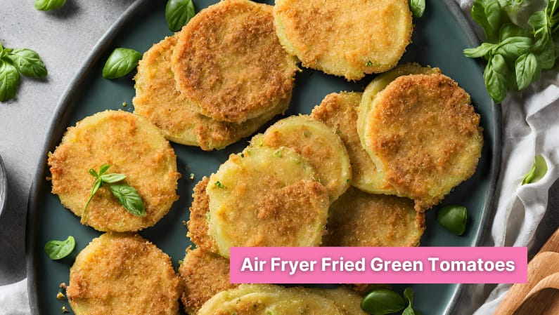Air Fryer Fried Green Tomatoes with Avocado Horseradish Sauce🍅